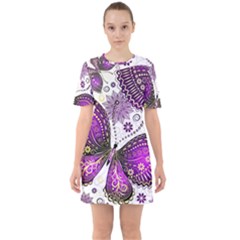 Sixties Short Sleeve Mini Dress 