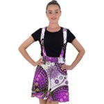 Purple Butterflies, Abstract, Floral, Flowers Velvet Suspender Skater Skirt