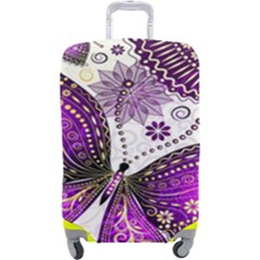 Purple Butterflies, Abstract, Floral, Flowers Luggage Cover (Large) from ArtsNow.com