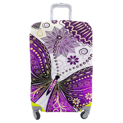 Purple Butterflies, Abstract, Floral, Flowers Luggage Cover (Medium) from ArtsNow.com