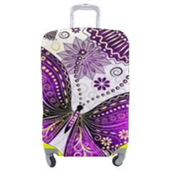 Purple Butterflies, Abstract, Floral, Flowers Luggage Cover (Medium) from ArtsNow.com