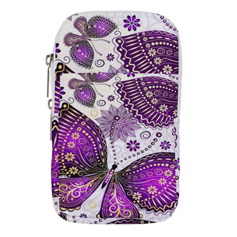 Purple Butterflies, Abstract, Floral, Flowers Waist Pouch (Small) from ArtsNow.com