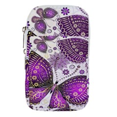 Purple Butterflies, Abstract, Floral, Flowers Waist Pouch (Small) from ArtsNow.com