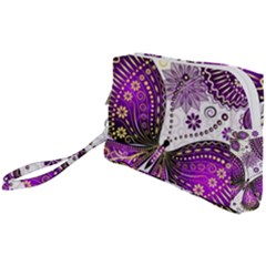 Purple Butterflies, Abstract, Floral, Flowers Wristlet Pouch Bag (Small) from ArtsNow.com