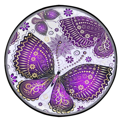 Purple Butterflies, Abstract, Floral, Flowers Wireless Fast Charger(Black) from ArtsNow.com