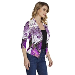 Women s Draped Front 3/4 Sleeve Shawl Collar Jacket 