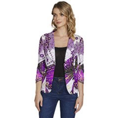 Women s One-Button 3/4 Sleeve Short Jacket 