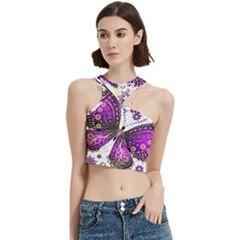 Purple Butterflies, Abstract, Floral, Flowers Cut Out Top from ArtsNow.com