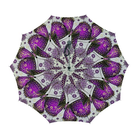 Purple Butterflies, Abstract, Floral, Flowers Automatic Folding Umbrella with Case (Large) from ArtsNow.com