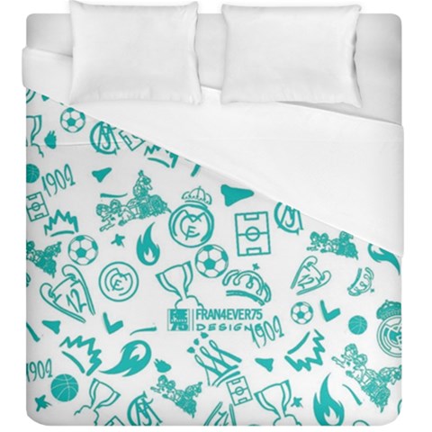 Real Madrid, Background, Pattern, Sport Duvet Cover (King Size) from ArtsNow.com