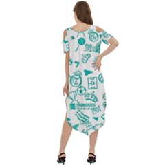 Cold Shoulder Loose Fit Dress With Pockets 