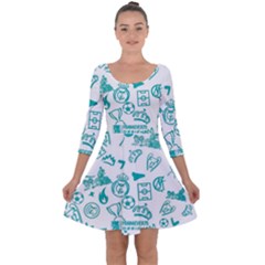 Quarter Sleeve Skater Dress 