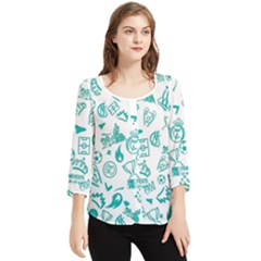 Chiffon Quarter Sleeve Blouse 