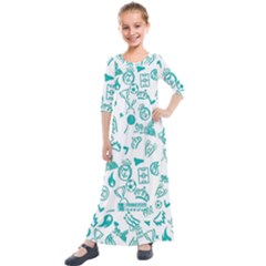 Kids  Quarter Sleeve Maxi Dress 