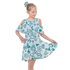 Kids  Shoulder Cutout Chiffon Dress 