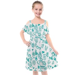 Kids  Cut Out Shoulders Chiffon Dress 