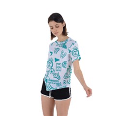 Asymmetrical Short Sleeve Sports T-Shirt 