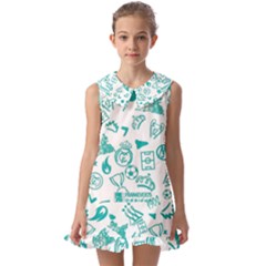 Kids  Pilgrim Collar Ruffle Hem Dress 