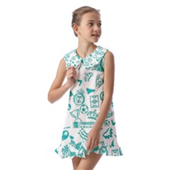 Kids  Pilgrim Collar Ruffle Hem Dress 