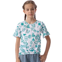 Kids  Cuff Sleeve Scrunch Bottom T-Shirt 