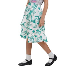 Kids  Ruffle Flared Wrap Midi Skirt 