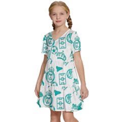 Kids  Short Sleeve Tiered Mini Dress 