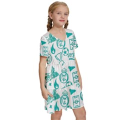 Kids  Short Sleeve Tiered Mini Dress 