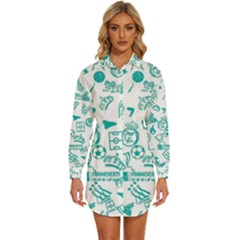 Womens Long Sleeve Shirt Dress 