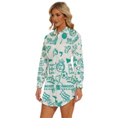 Womens Long Sleeve Shirt Dress 