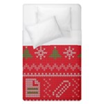 Red Christmas Pattern Xmas Decorations, Christmas Knitted Texture Duvet Cover (Single Size)