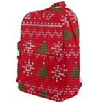 Red Christmas Pattern Xmas Decorations, Christmas Knitted Texture Classic Backpack