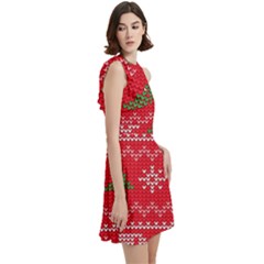 Cocktail Party Halter Sleeveless Dress With Pockets 