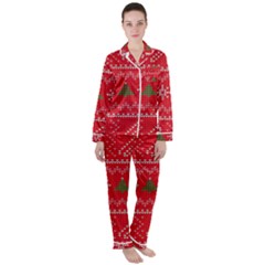 Women s Long Sleeve Satin Pajamas Set 