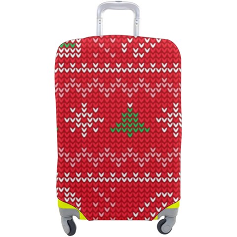 Red Christmas Pattern Xmas Decorations, Christmas Knitted Texture Luggage Cover (Large) from ArtsNow.com