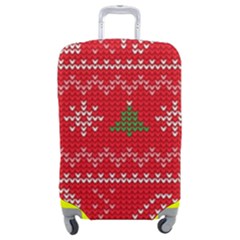 Red Christmas Pattern Xmas Decorations, Christmas Knitted Texture Luggage Cover (Medium) from ArtsNow.com