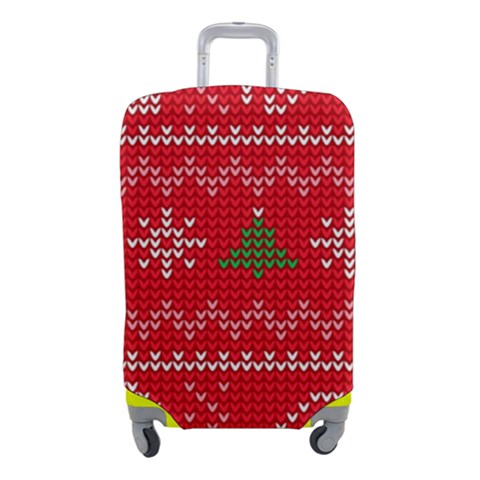 Red Christmas Pattern Xmas Decorations, Christmas Knitted Texture Luggage Cover (Small) from ArtsNow.com