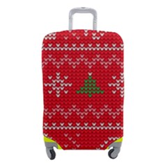 Red Christmas Pattern Xmas Decorations, Christmas Knitted Texture Luggage Cover (Small) from ArtsNow.com