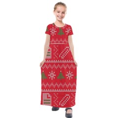 Kids  Short Sleeve Maxi Dress 