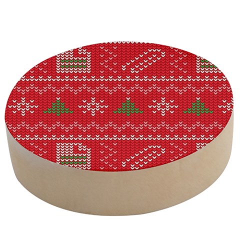 Red Christmas Pattern Xmas Decorations, Christmas Knitted Texture Wooden Bottle Opener (Round) from ArtsNow.com