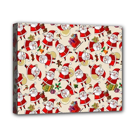 Santa Claus Patterns, Christmas Decorations Canvas 10  x 8  (Stretched) from ArtsNow.com