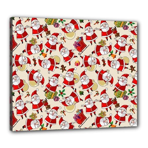 Santa Claus Patterns, Christmas Decorations Canvas 24  x 20  (Stretched) from ArtsNow.com