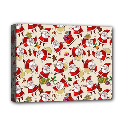 Santa Claus Patterns, Christmas Decorations Deluxe Canvas 16  x 12  (Stretched)  from ArtsNow.com