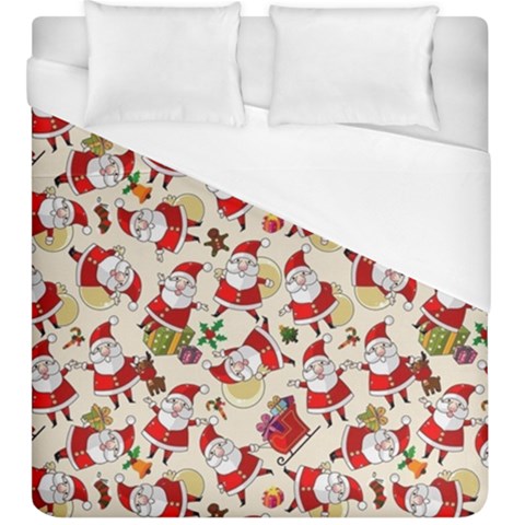 Santa Claus Patterns, Christmas Decorations Duvet Cover (King Size) from ArtsNow.com