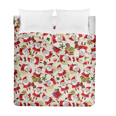 Santa Claus Patterns, Christmas Decorations Duvet Cover Double Side (Full/ Double Size) from ArtsNow.com