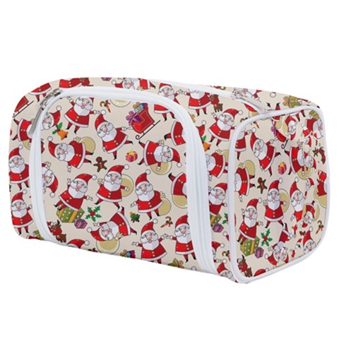 Santa Claus Patterns, Christmas Decorations Toiletries Pouch from ArtsNow.com