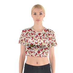 Santa Claus Patterns, Christmas Decorations Cotton Crop Top from ArtsNow.com