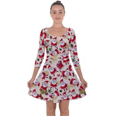 Quarter Sleeve Skater Dress 