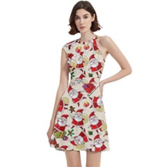 Cocktail Party Halter Sleeveless Dress With Pockets 