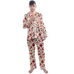 Men s Long Sleeve Satin Pajamas Set 