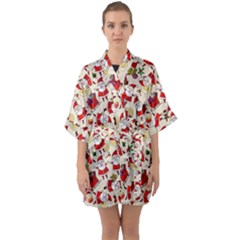 Half Sleeve Satin Kimono  